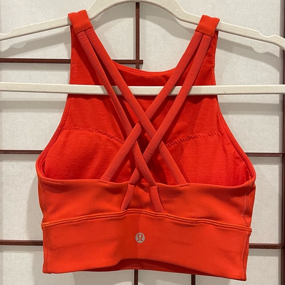 Lululemon’s “Carnation Red” 🦋 The Energy Sports Bra — High Neck — Ribbed 🦋 - Picture 5 of 7